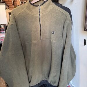 Champion Men's Zip-Up Sweater in Olive
